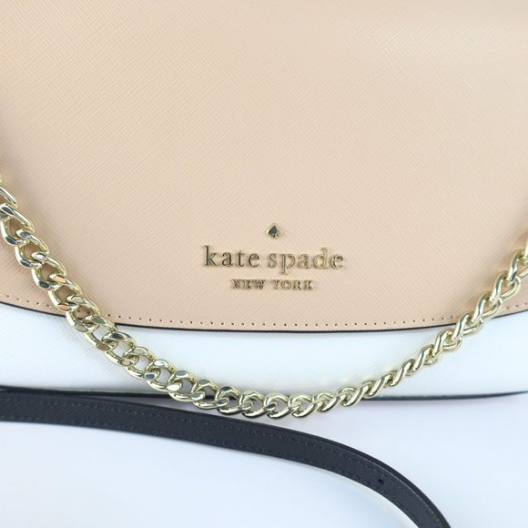Preowned Kate Spade Carson Colorblock Saffiano Leather Women Crossbody Bag Cream - Picture 3 of 15